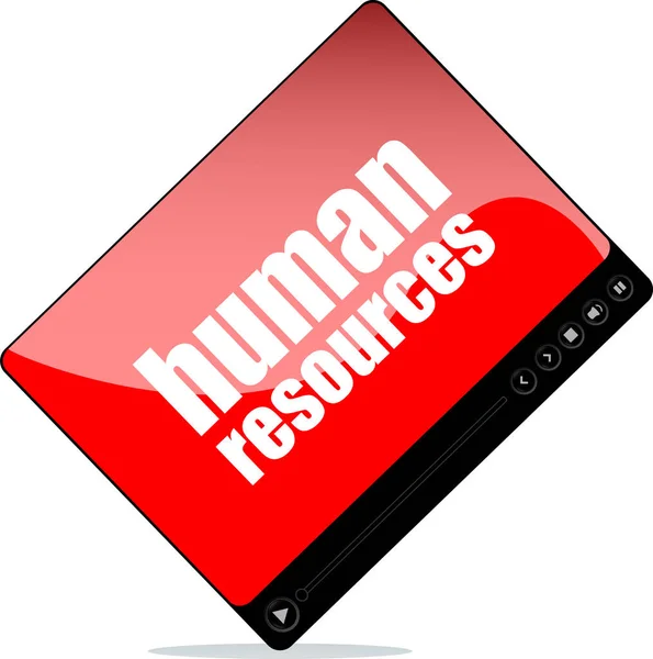 Video player for web with human resources words