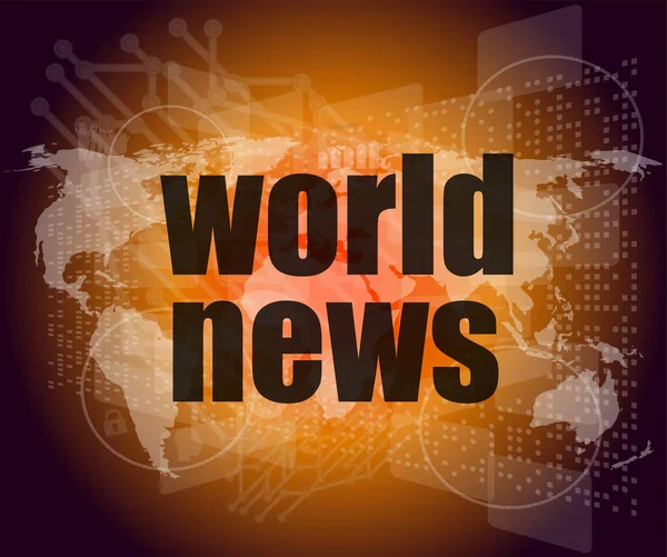 News Press Concept Words World News Digital Screen — Stock Photo, Image