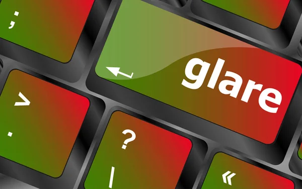 Glare Word Keyboard Key Notebook Computer Button — Stock Photo, Image