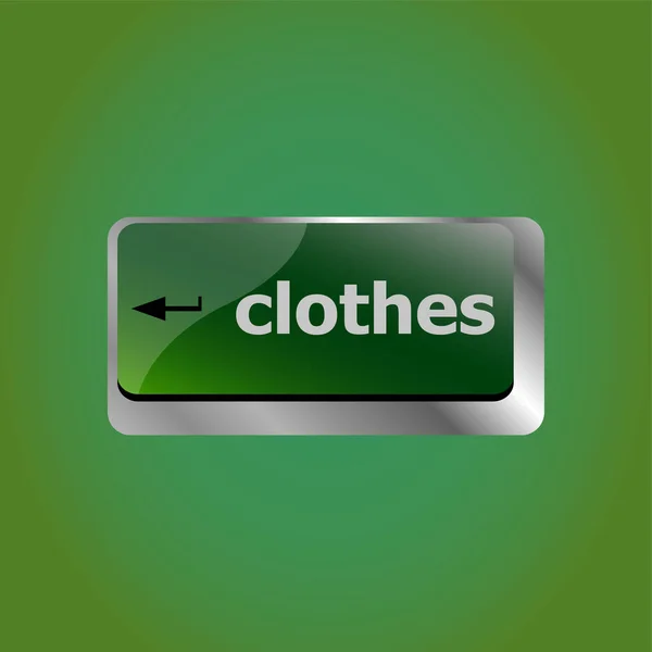 Clothes Word Button Laptop Computer Keyboard — Stock Photo, Image