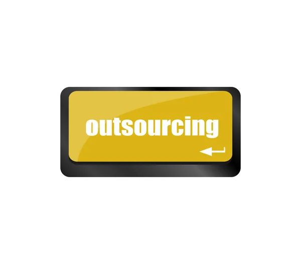 Outsourcing Ordknapp Tangentbordet — Stockfoto