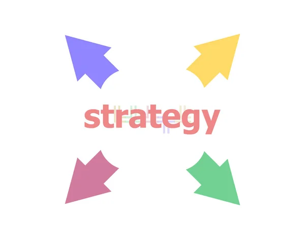Estrategia Texto Concepto Financiero Flecha Con Estrategia Palabras —  Fotos de Stock