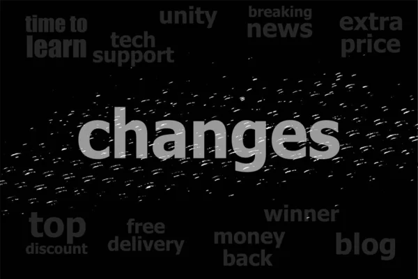 Textänderungen Geschäftskonzept Schwarz Weiß Abstrakter Hintergrund — Stockfoto