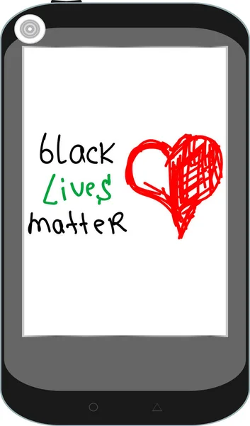 Siyahların Hayatı Önemlidir Sloganı Elle Çizilmiş Kalpler Irkçılık Eşitlik Karşıtı — Stok fotoğraf