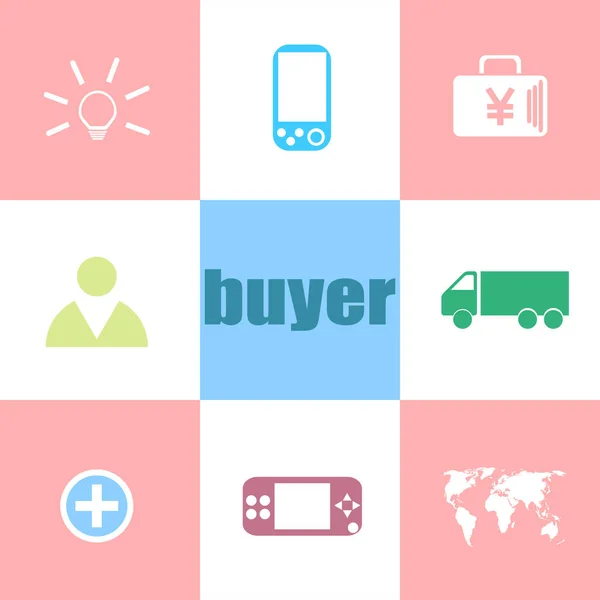 文字买家 商业概念 可用于工作流布局 业务流程选项 — 图库照片