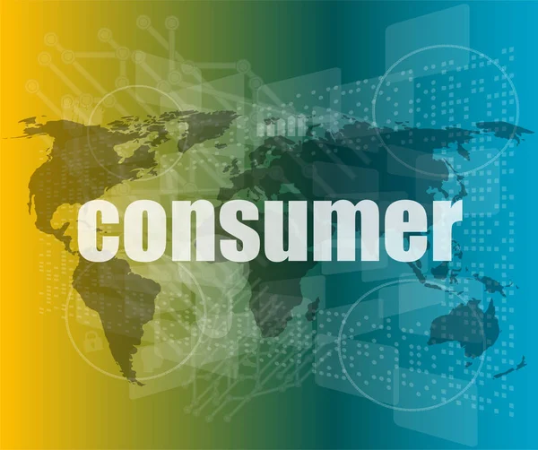 Palavras Consumidor Interface Tela Toque Digital Conceito Negócio — Fotografia de Stock