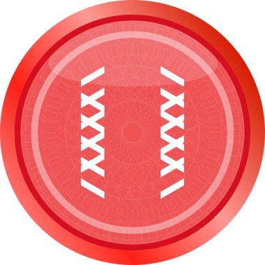 Uygulama simgesi. Beyaz üzerine izole edilmiş web düğmesindeki soyut işaret