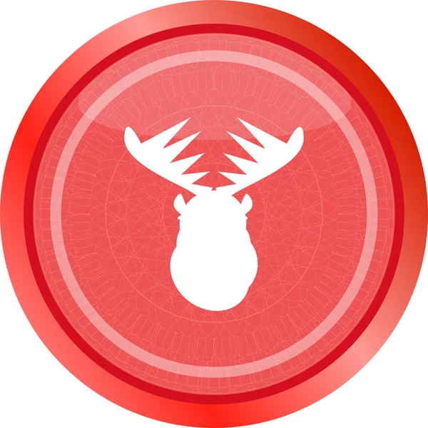 Deer Head Web Icon Button Isolated White — Stock Photo, Image