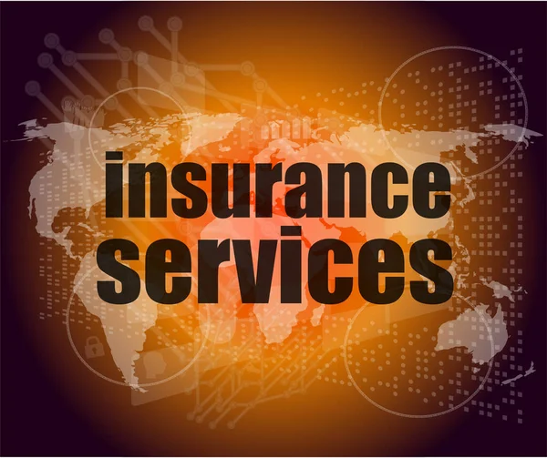 Ordförsäkringstjänster Digital Skärm — Stockfoto