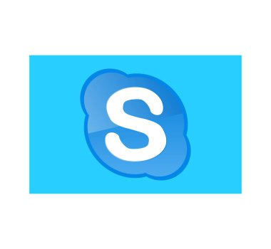 Beyaz arka planda Skype logosu. Skype, Microsoft tarafından geliştirilen bir telekomünikasyon uygulamasıdır.