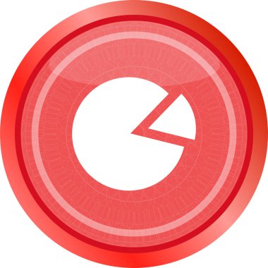 Yuvarlak Düğmedeki Grafik Simgesi beyaza izole edildi