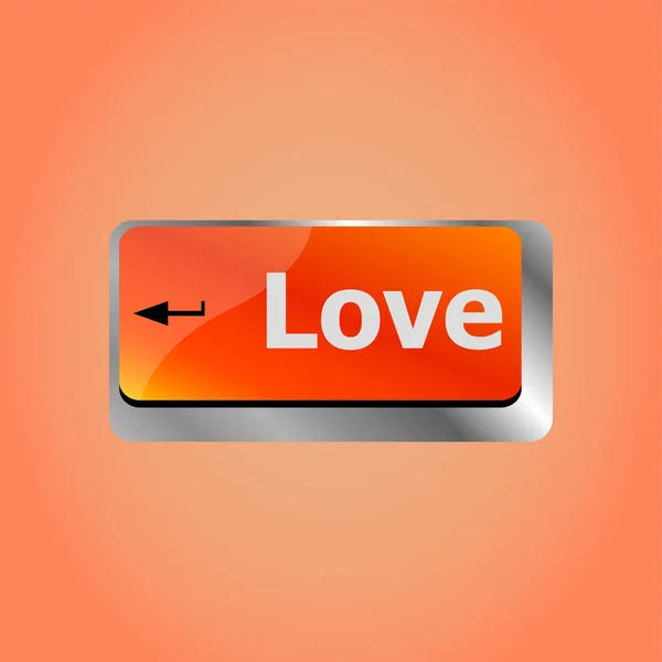 Modern Keyboard Key Love Text Social Network Concept — Stock Photo, Image