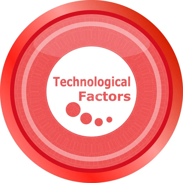 Technological Factors Web Button Icon Isolated White — Stock Photo, Image