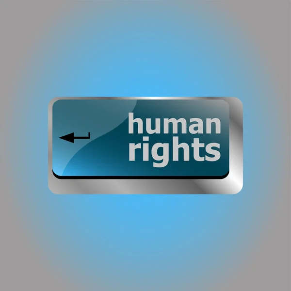 Seta Entrar Botão Com Palavra Direitos Humanos — Fotografia de Stock