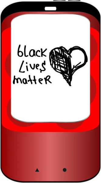Zwarte Levens Materie Slogan Met Hand Getrokken Harten Racismebestrijding Rassengelijkheid — Stockfoto