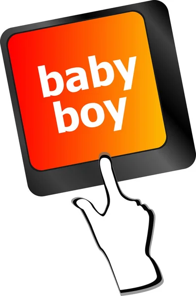 Baby Jongen Bericht Toetsenbord Invoeren Toets — Stockfoto
