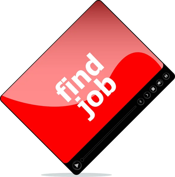 Find Job Media Player Interface Isolated White — Stock Photo, Image