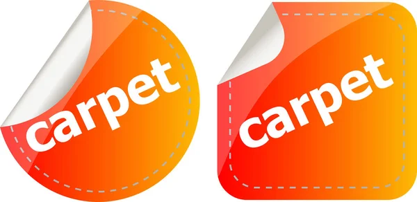 Carpet Word Stickers Set Web Icon Button — Stock Photo, Image