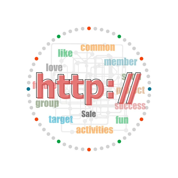 Tekst Http Webdesign Concept Word Collage Met Verschillende Associatietermen — Stockfoto