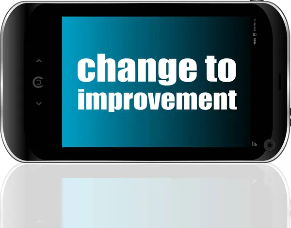 Text Change Improvement Business Concept Detailed Modern Smartphone — Stock Photo, Image