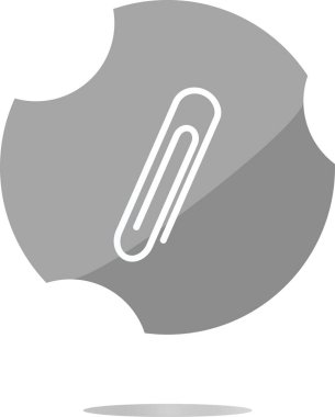 Web simgesi düğmesine klips işareti. Beyaz arkaplanda izole edilmiş moda düz biçim işareti