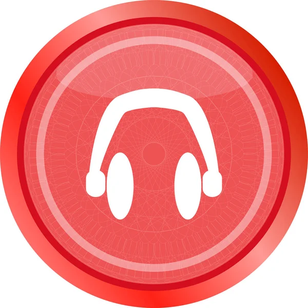 Modern Fülhallgatókkal Gombok Pókháló Ikon Trendi Lapos Stílusú Jel Elszigetelt — Stock Fotó