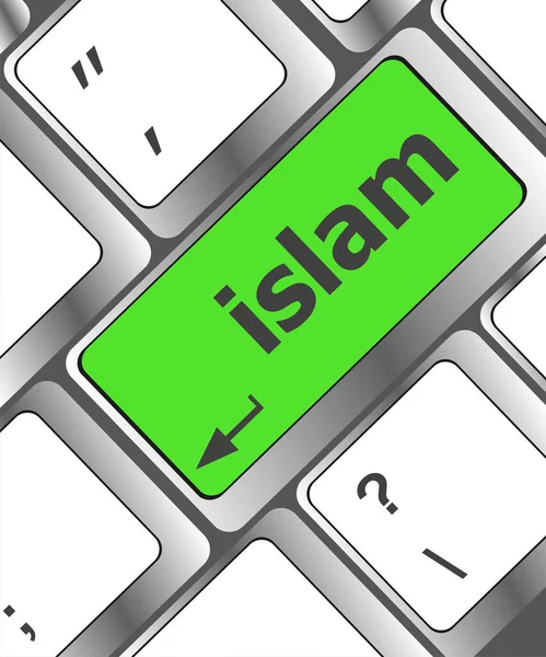 Islam Word Computer Key Enter Button — Stock Photo, Image