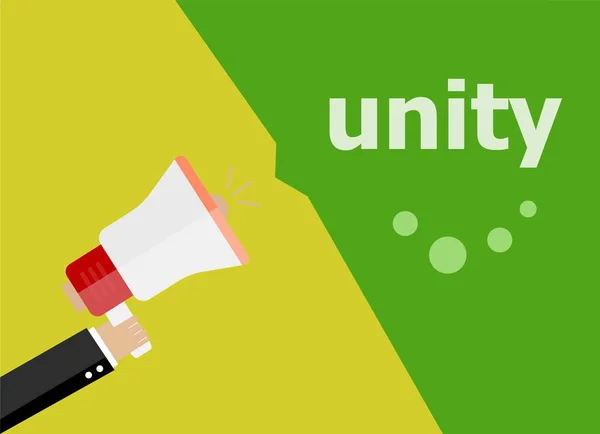 Unity Hand Holding Megaphone Flat Style — Stock Photo, Image