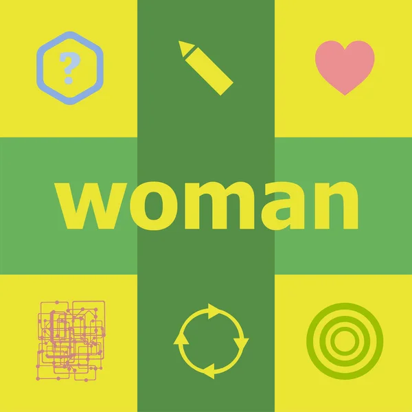 Text Woman Social Concept Can Used Workflow Layout Diagram Business — Stock Photo, Image