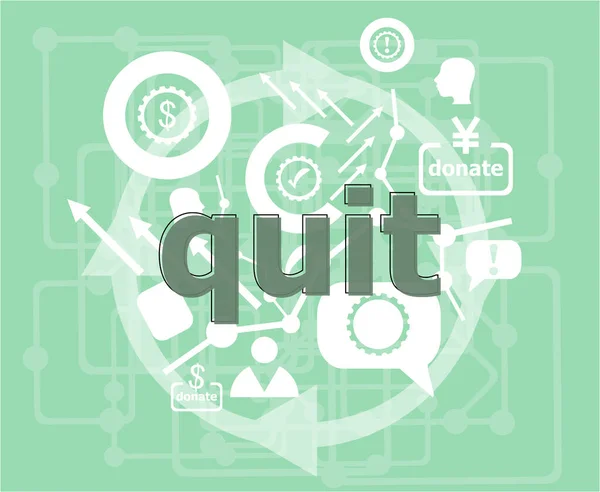 Text Quit Social Concept Infographics Collection Icons Web Development User — Stock Photo, Image