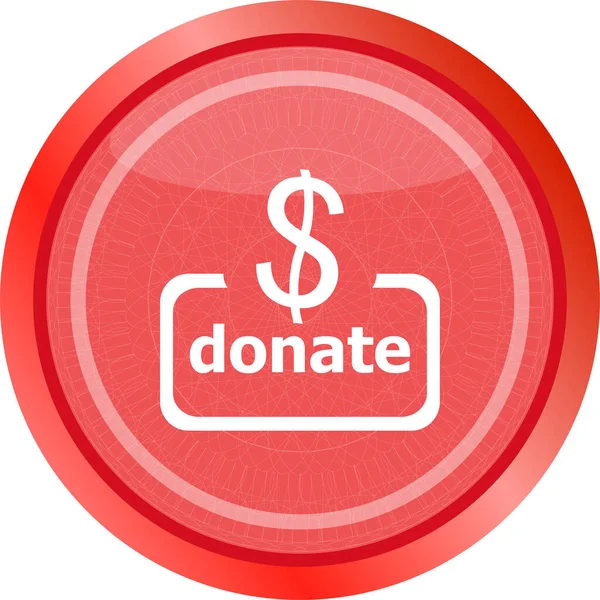Şaret Simgesi Bağışla Dolar Sembolü Parlak Düğme Modern Web Sitesi — Stok fotoğraf
