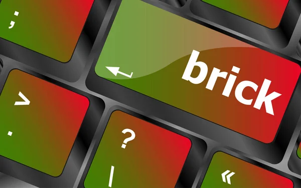Brick Word Computer Keyboard Key Button — Stock Photo, Image