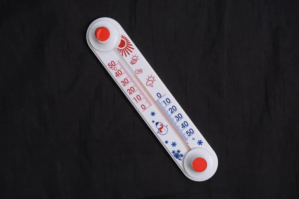 Meteorologie Thermometer Kälte Und Wärmetemperatur Celsius Auf Dem Thermometer — Stockfoto