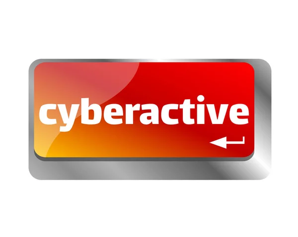 Cybersecurity Concept Knop Moderne Computer Toetsenbord Cyberactief — Stockfoto