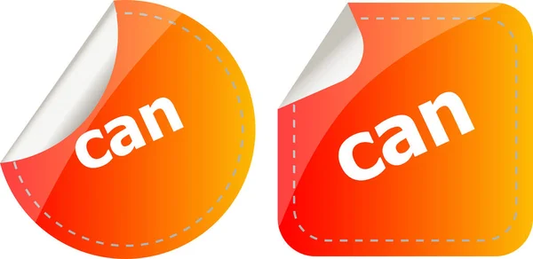 Can Word Stickers Set Web Icon Button — Stock Photo, Image