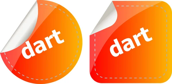 Naklejki Słowo Dart Web Przycisk Zestaw Etykieta Ikona — Zdjęcie stockowe