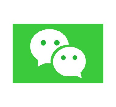 Sohbet logosu işareti. Logomuz var. WeChat, Çin 'de çok amaçlı bir mesajlaşma, sosyal medya ve mobil ödeme uygulaması.