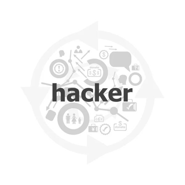 Hacker Zum Digitalen Hintergrund Datenschutzkonzept Symbol Und Schaltflächen Set — Stockfoto