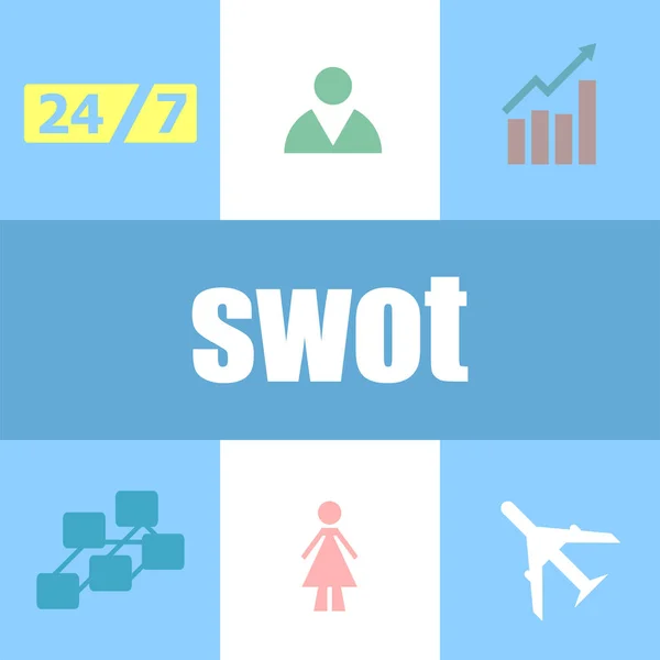 Swot Wort Geschäftskonzept Kann Für Workflow Layout Diagramm Business Step — Stockfoto