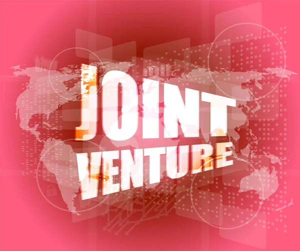 Joint Venture Words Digital Screen Background World Map — Stock Photo, Image