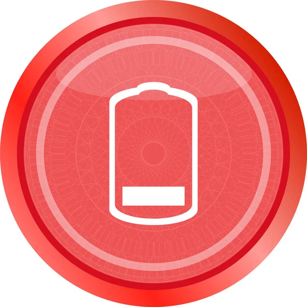 电池低电平标志图标 电的符号现代用户界面网站按钮 — 图库照片