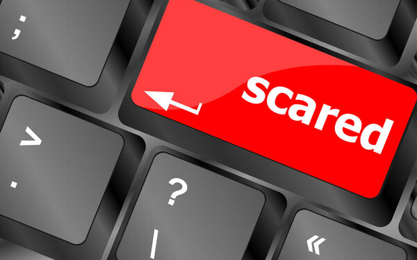 Клавиатура с горячей клавишей - испуганное слово на ней
