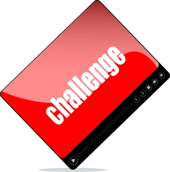 Videoplayer Für Das Web Mit Herausforderungswort — Stockfoto