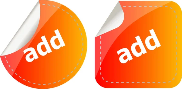 Add Stickers Set Icon Button Isolated White — Stock Photo, Image