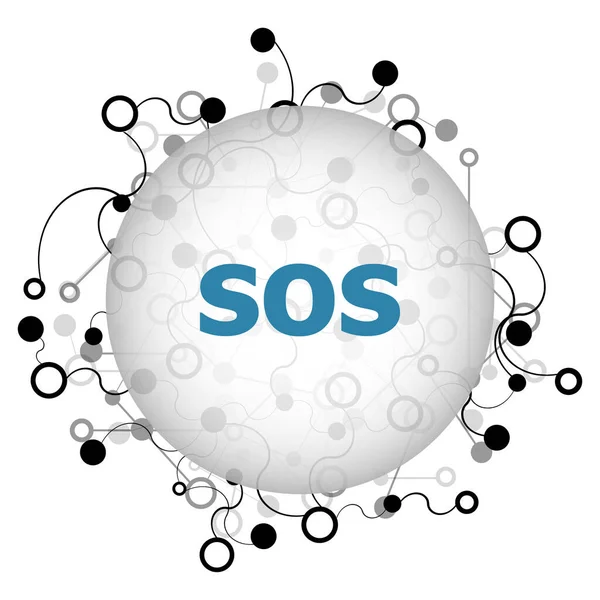 Text Sos Social Concept Abstract Background Connecting Dots Lines — Stock Photo, Image