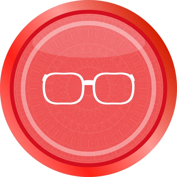 Ikona Okularów Symbol Szkieł Okularów Web Błyszczący Przycisk — Zdjęcie stockowe