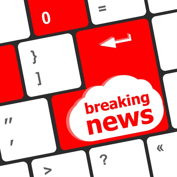 Het Breken Van Nieuws Knop Computer Toetsenbord Sleutel — Stockfoto