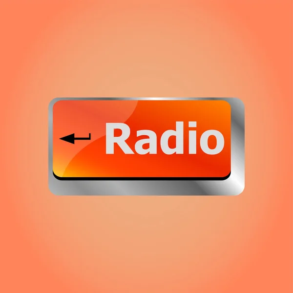 Radio Knop Een Computer Toetsenbord Toetsen — Stockfoto