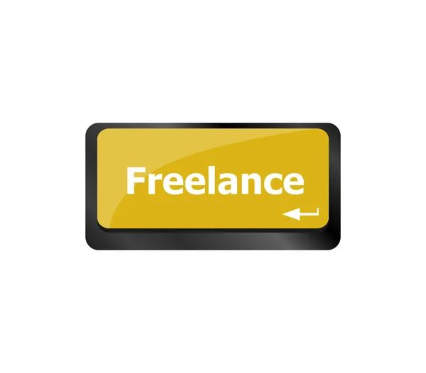 Business Concept Met Enter Knop Toetsenbord Freelance Computer Toetsenbord Knop — Stockfoto