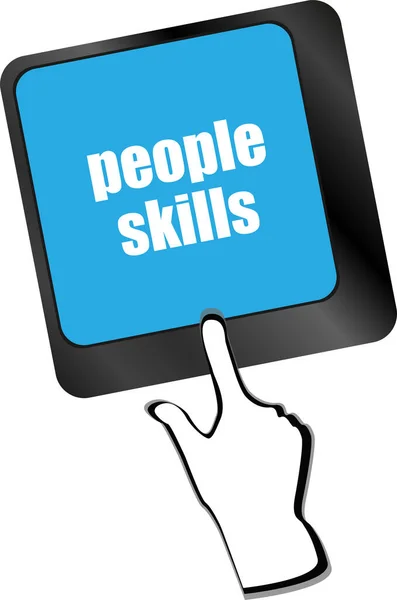 People Skills Words Message Enter Key Keyboard — Stock Photo, Image